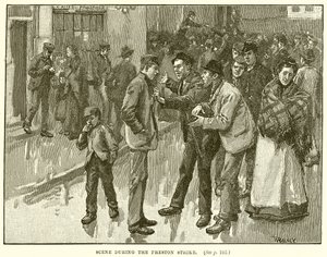 Scene During the Preston Strike by English School