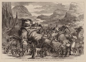 Scene from the Pantomime of "Jack and the Beanstalk," at Covent Garden Theatre by English School