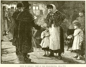 Scene in Ireland: Visit of the Tithe-Proctor by English School