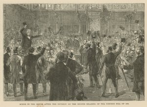 Scene in the House of Commons After the Division on the Second Reading of the Reform Bill of 1866 by English School