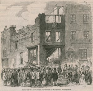 Scene of the Late Fatal Explosion of Fireworks at Lambeth by English School