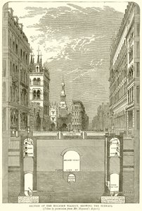 Section of the Holborn Viaduct, showing the Subways by English School