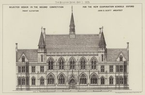 Selected Design in the Second Competition for the New Examination Schools Oxford, Front Elevation