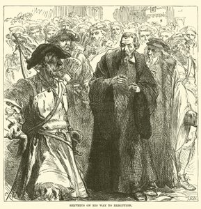Servetus on His Way to Execution by English School