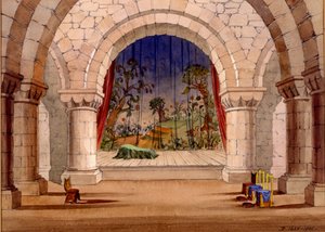 Set Design for Hamlet by William Shakespeare, 1858 by English School