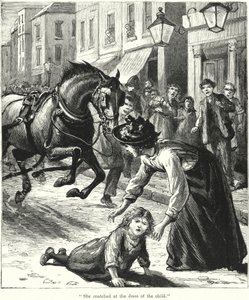 She snatched at the Dress of the Child by English School