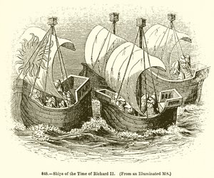 Ship of the Time of Richard II by English School
