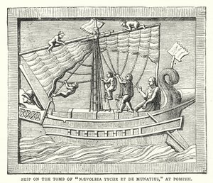 Ship on the Tomb of "Naevoleia Tyche et de Munatius," at Pompeii by English School