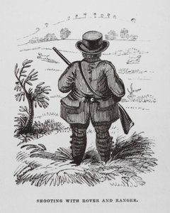 Shooting with Rover and Ranger (engraving) by English School