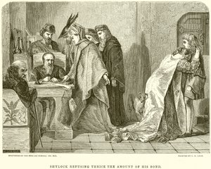 Shylock Refusing Thrice the Amount of His Bond by English School