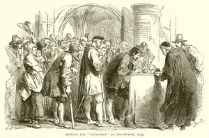 Signing the Covenant at Edinburgh, 1639 by English School
