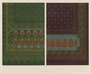 Silk and Wool Curtains by English School