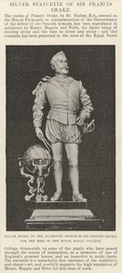 Silver Model of the Plymouth Statue of Sir Francis Drake, for the Mess of the Royal Naval College by English School