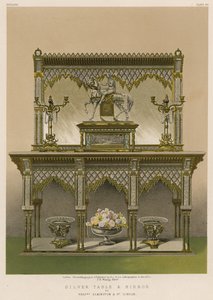 Silver Table and Mirror by English School