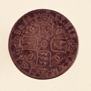Silver English Groschen, Reign of King Charles II of England (1630-1685) 1671. Diam. 2.4 cm Naples, Museo Archeologico