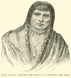 Sioux Indian, showing the method of dressing the hair by English School