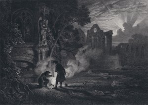 Sir Arthur and Dousterswivel in the Ruins of St Ruth by English School