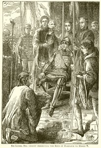 Sir Lionel Bra Uemont Presenting the Keys of Harfleur to Henry V by English School