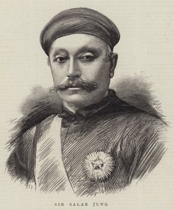 Sir Salar Jung (engraving) by English School