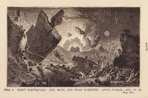 Sixth Seal, Great Earthquake, Sun, Moon and Stars Darkened by English School