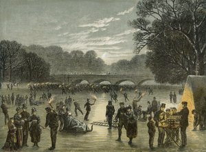 Skating in Hyde Park, London, c.1850