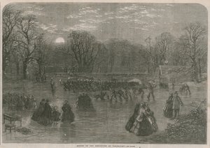 Skating on the Serpentine by Torchlight by English School