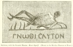Skeleton, with the Socratic Maxim: Know thyself by English School