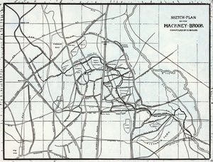 Sketch Plan of the Hackney Brook, compiled by E. Bolus by English School