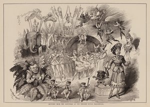 Sketches from the Pantomime at the Theatre Royal, Manchester by English School
