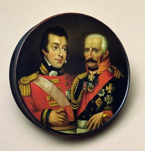 Snuff box with portraits of Arthur Wellesley, Duke of Wellington and Gebbard Leberecht, Field Marshall, Prince von Blucher by English School