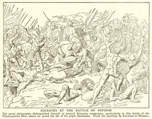 Socrates at the Battle of Potidaea by English School