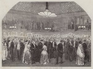 Soiree of Photographers, in the Great Room of the Society of Arts (engraving) by English School