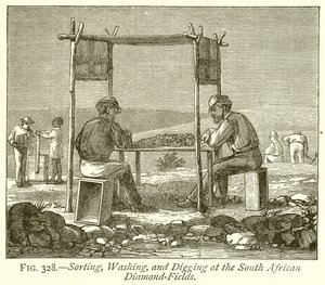 Sorting, Washing, and Digging at the South African Diamond-Fields by English School