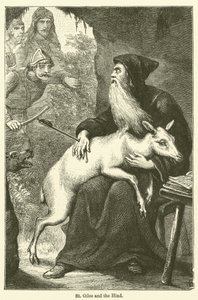 St Giles and the Hind by English School