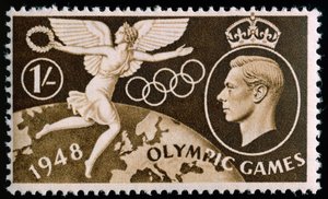 Stamp commemorating the 1948 London Olympics