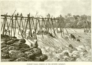 Stanley Falls--Fishing at the Seventh Cataract by English School