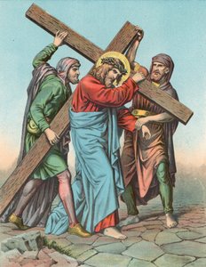 Station V Christ Assisted by Simon the Cyrenean to Carry the Cross by English School