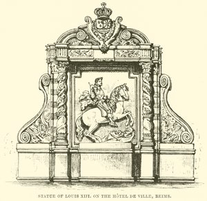 Statue of Louis XIII, on the Hotel de Ville, Reims by English School