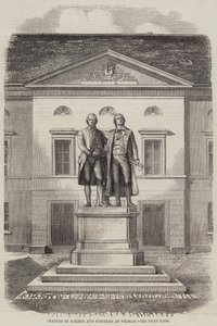 Statues of Goethe and Schiller at Weimar by English School
