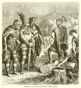 Stilicho Negotiating with the Goths by English School