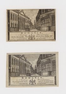 Romanis Stocking Manufacturers at Cheapside and then at Leadenhall Street, trade card by English School