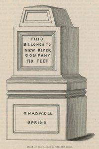 Stone at the source of the New River, Chadwell Spring by English School