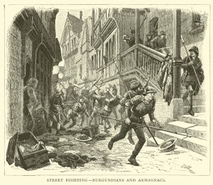 Street fighting, Burgundians and Armagnacs by English School