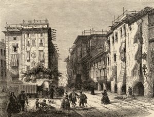 Street in Barcelona, illustration from 