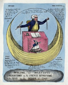 Sublime and Beautiful Reflections on the French Revolution, or the Man in the Moon at Large, pub. 1790 by English School