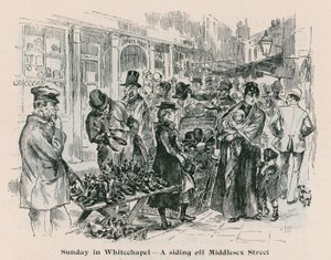Sunday in Whitechapel - a siding off Middlesex Street, London by English School