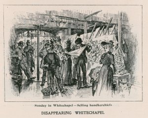 Sunday in Whitechapel - selling handkerchiefs by English School