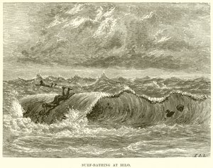 Surf-Bathing at Hilo by English School