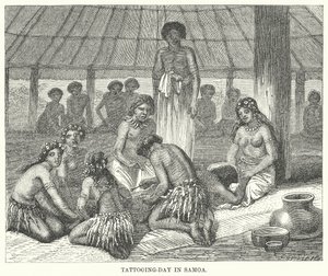 Tattooing-Day in Samoa by English School