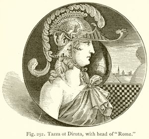 Tazza of Diruta, with Head of Rome by English School